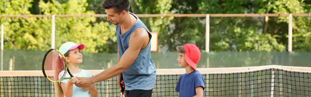 10 and under tennis instruction and age-appropriate equipment