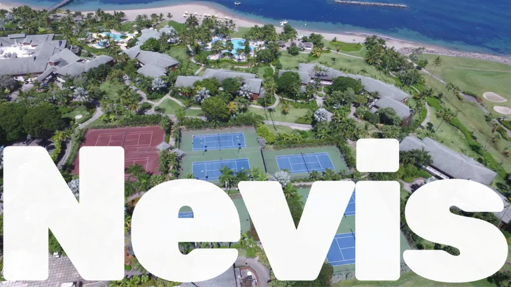 Four Seasons Resort Nevis tennis courts in the West Indies