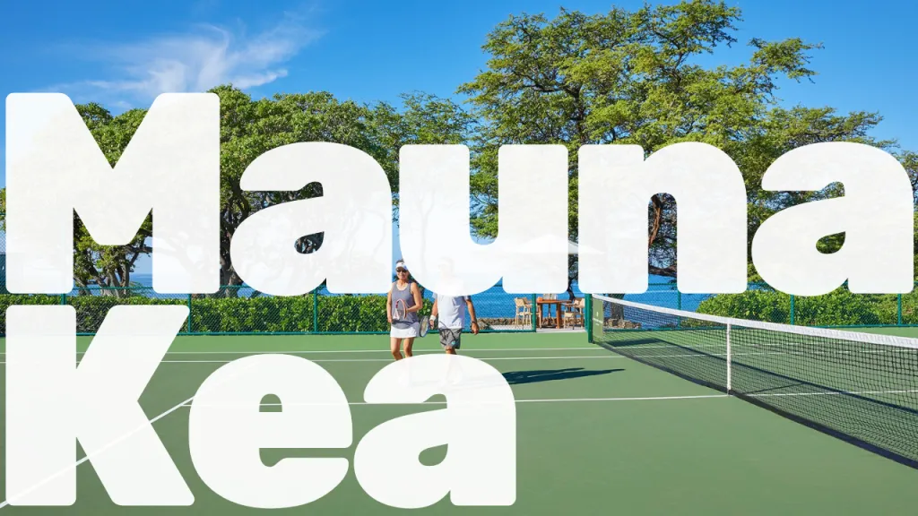 Mauna Kea Beach Hotel tennis courts on the Kohala coast of Hawaii