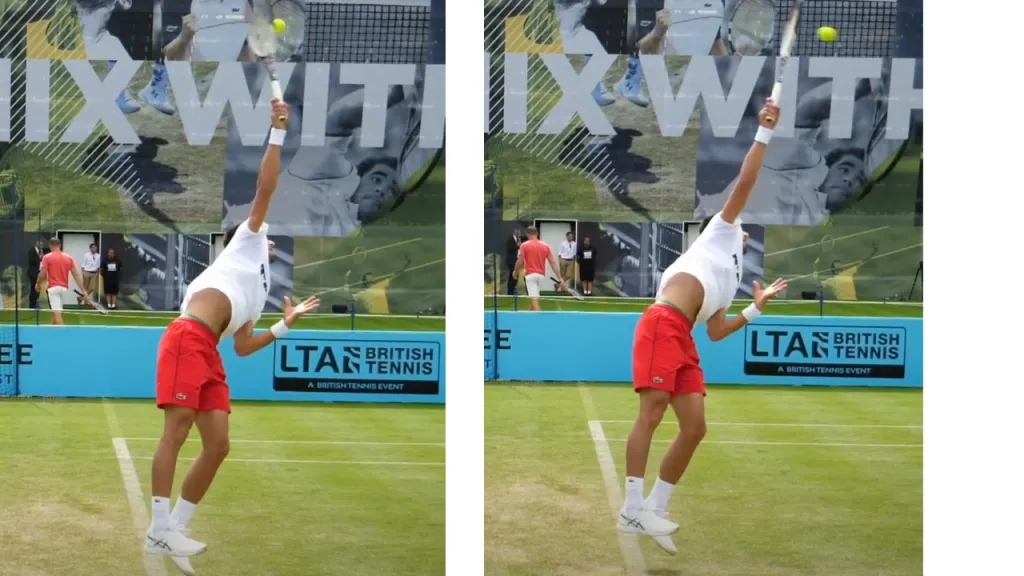 Tennis flat serve trajectory