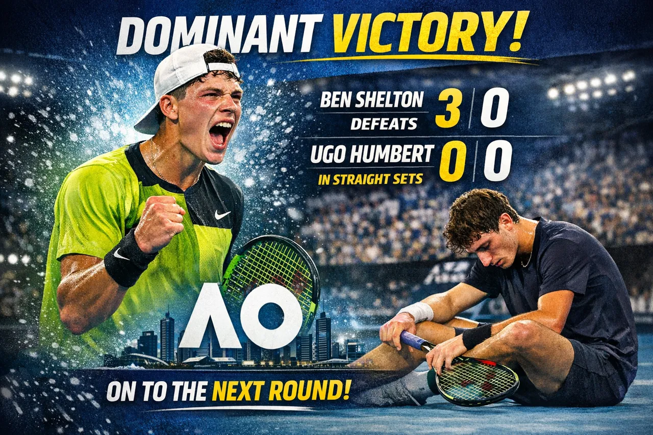 Ben Shelton Powers Past Ugo Humbert In Straight Sets At Australian Open