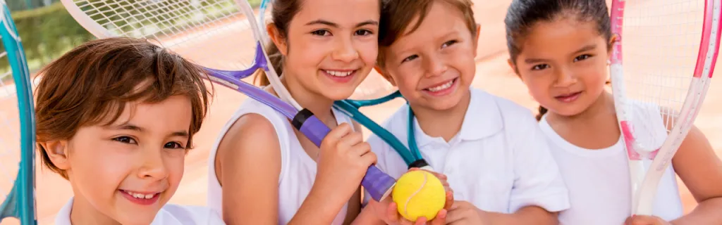 kids with tennis racket