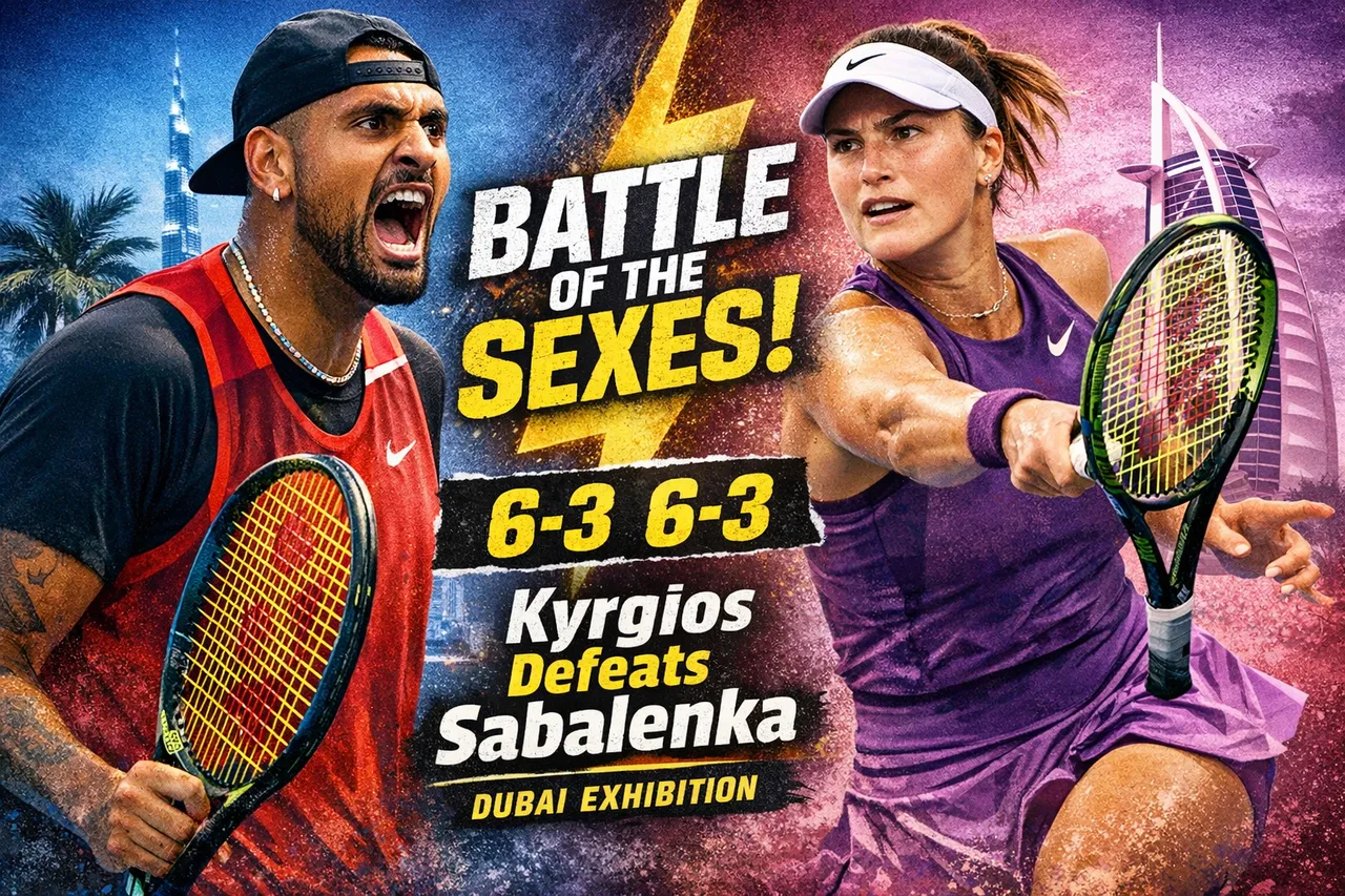 Kyrgios Downs Sabalenka 6-3, 6-3 In Dubai Exhibition