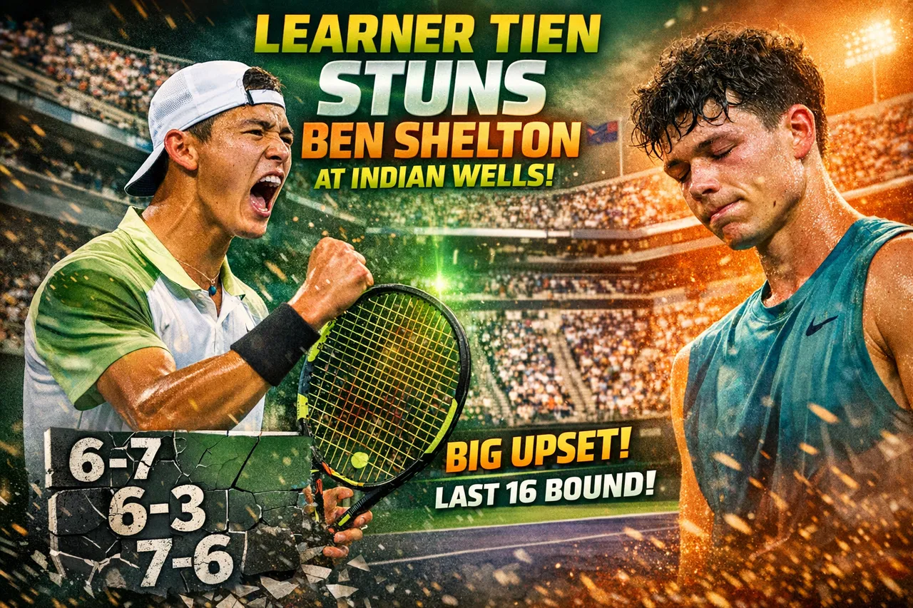 Learner Tien Stuns Ben Shelton At Indian Wells