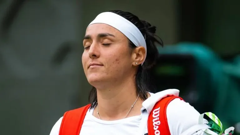 Ons Jabeur in action on court